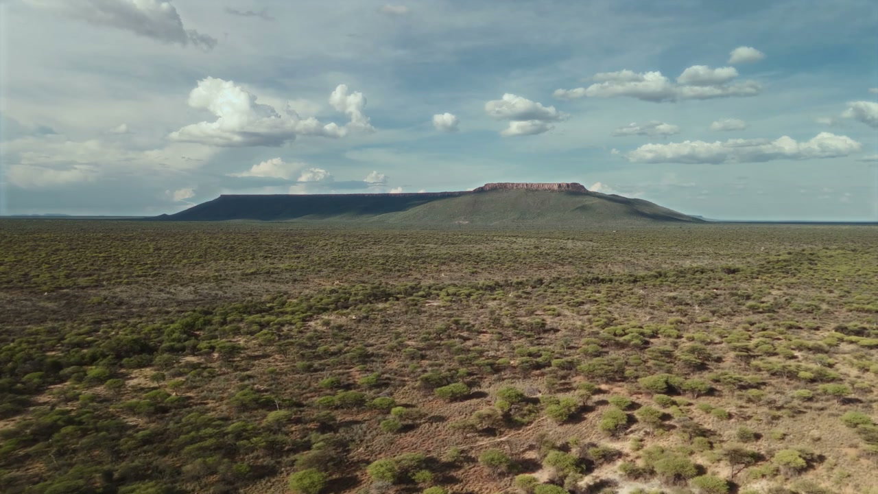 African Savanna Landscape with Distant Plateau