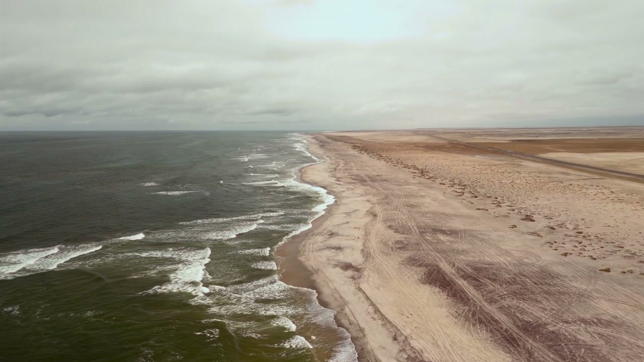Aerial View of Desert Coastline
