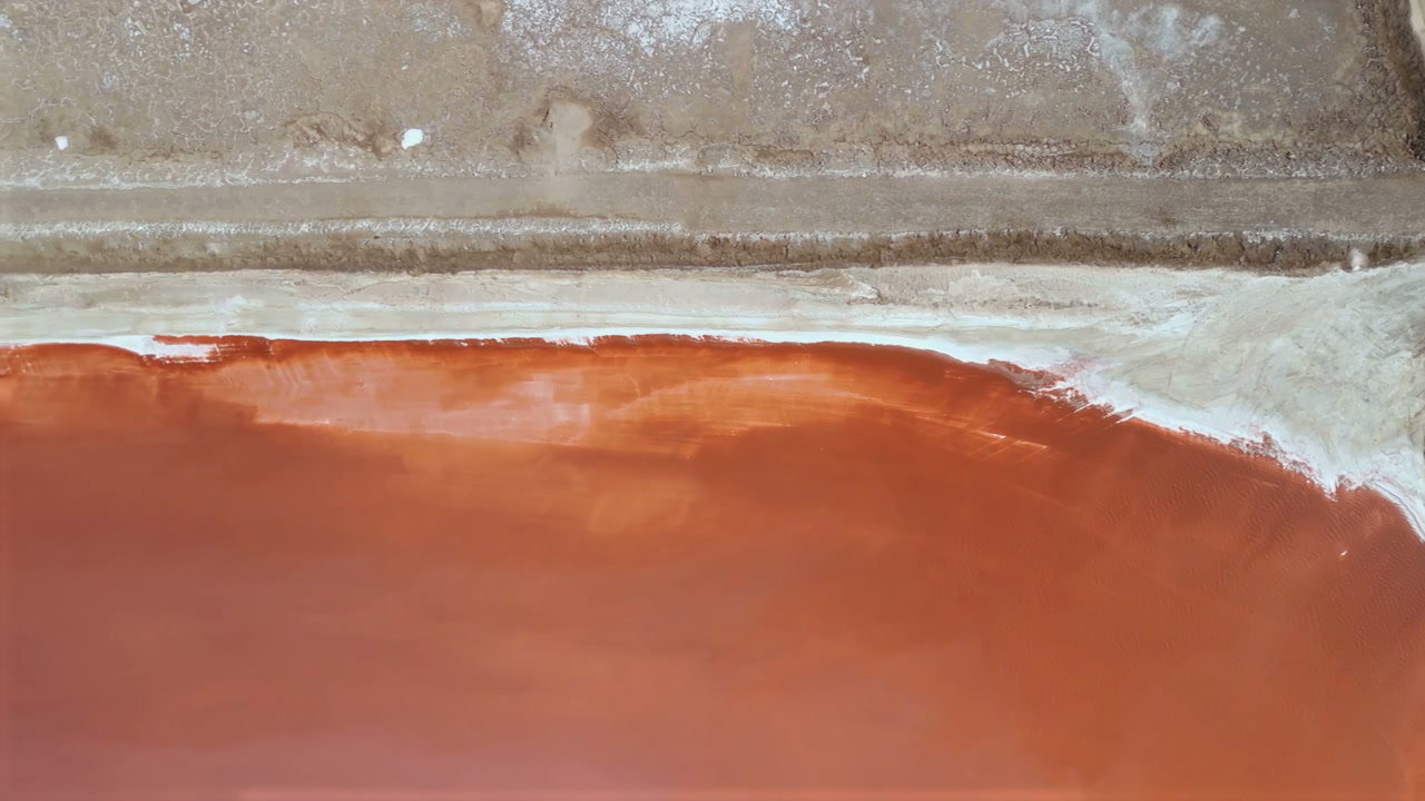 Aerial View of Red Salt Lake Shoreline