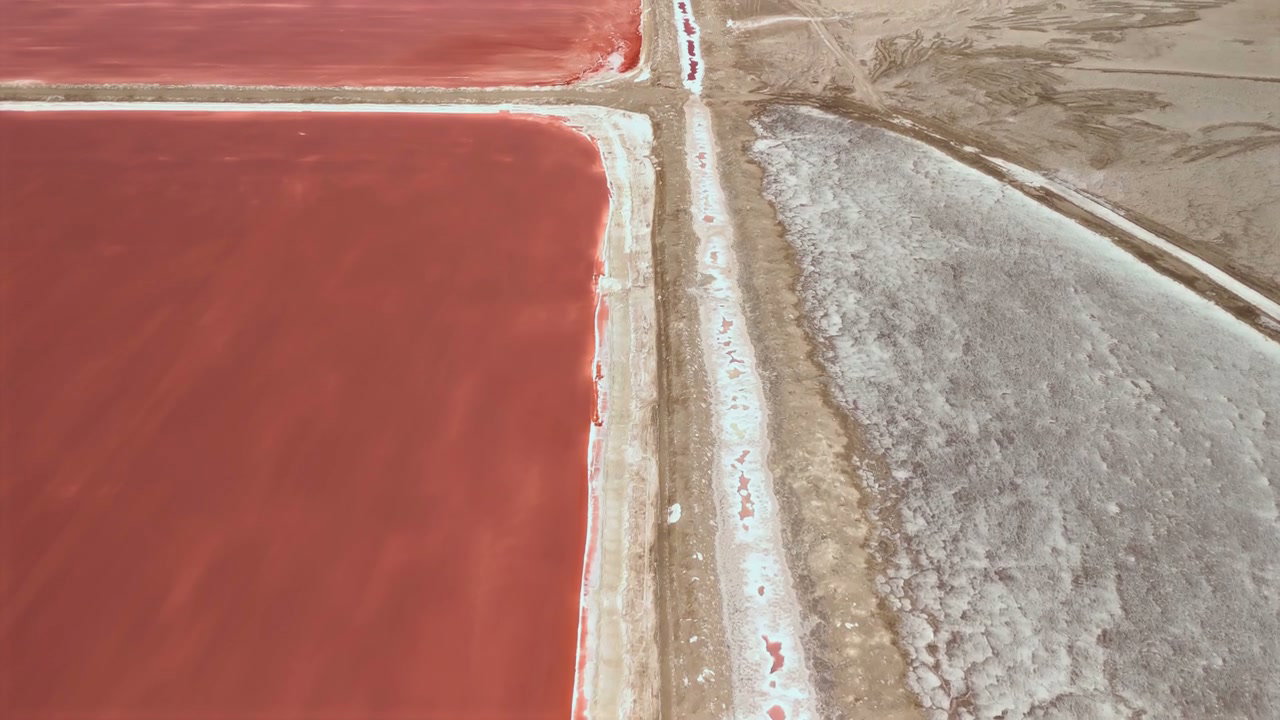 Pink Salt Lake and Arid Coastal Landscape