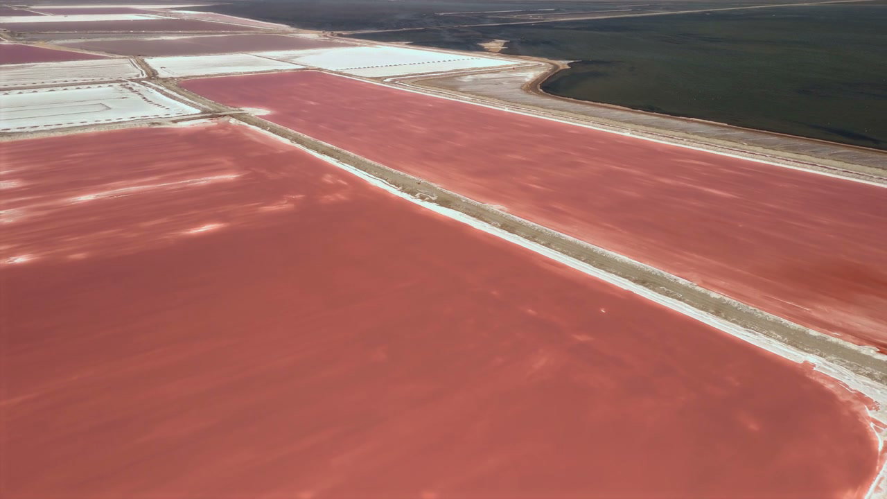 Pink Salt Pans Aerial View
