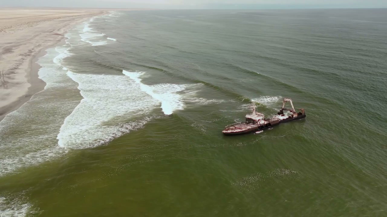 Shipwreck on Remote Coastline