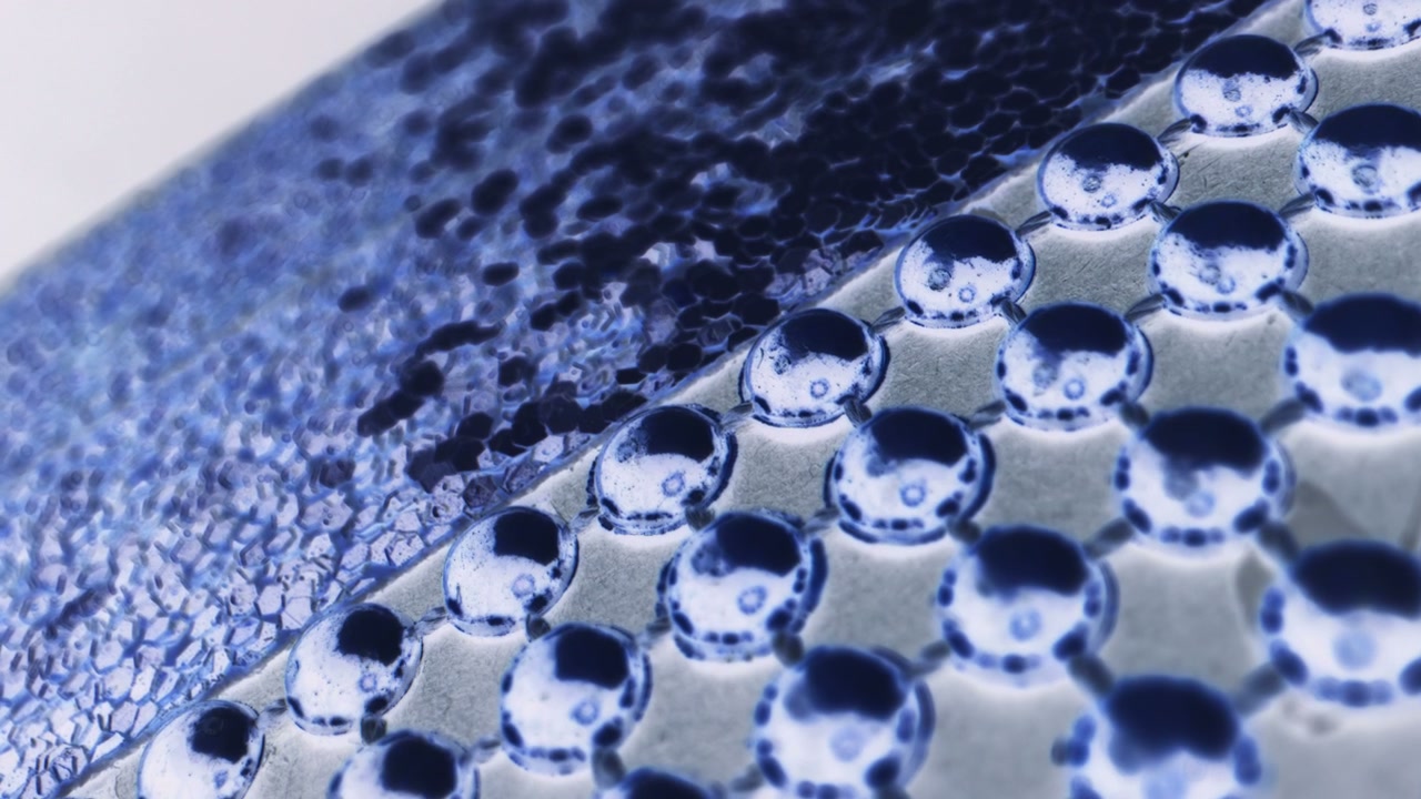 Abstract Blue Molecular Pattern