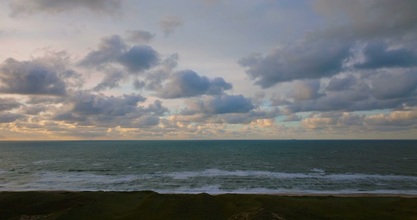 Aerial Ocean Sunset View