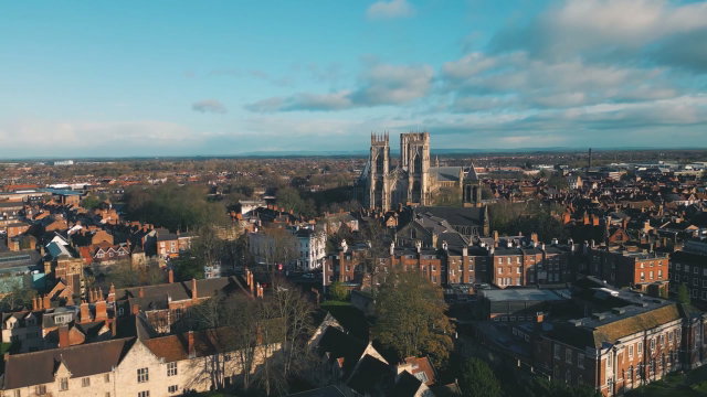 Aerial View of Exeter Cathedral and City • Stock Video on Uppbeat