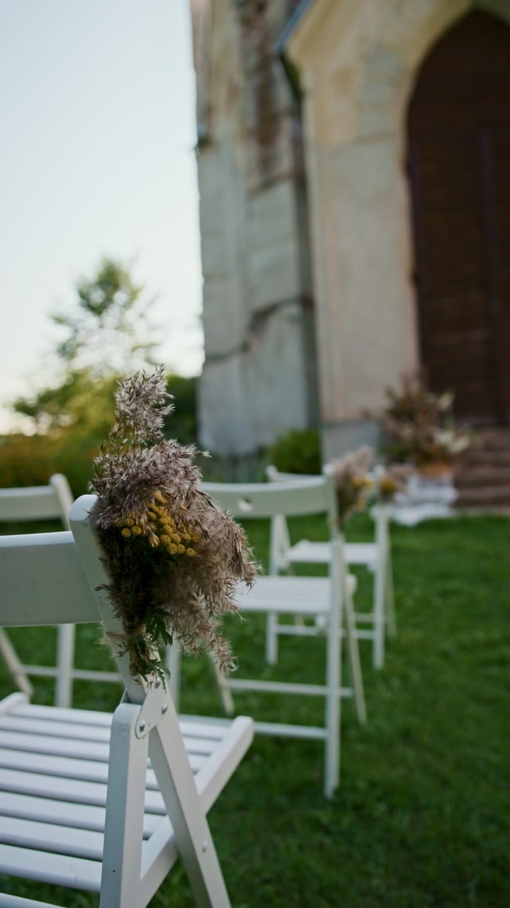 Outdoor Wedding Ceremony Chairs Decorated