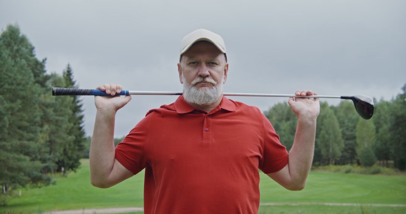Golfer Holding Club on Shoulders